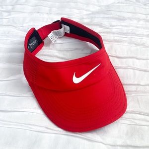 NWOT Nike Red Visor Featherlight Dri Fit